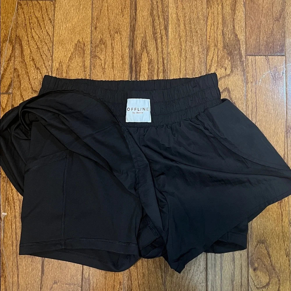 Aerie offline large black athletic shorts - Picture 4 of 5